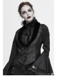 Black 3D Jacquard Low Collar Gothic Velvet Waistcoat