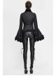 Black 3D Jacquard Low Collar Gothic Velvet Waistcoat