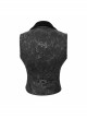 Black 3D Jacquard Low Collar Gothic Velvet Waistcoat