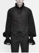Black Dark Jacquard Chest Plate Buttons Back Lace-up Corner-Shaped Hem Gothic Waistcoat