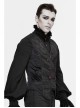 Black Dark Jacquard Chest Plate Buttons Back Lace-up Corner-Shaped Hem Gothic Waistcoat