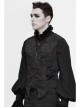 Black Dark Jacquard Chest Plate Buttons Back Lace-up Corner-Shaped Hem Gothic Waistcoat
