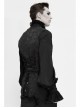 Black Dark Jacquard Chest Plate Buttons Back Lace-up Corner-Shaped Hem Gothic Waistcoat