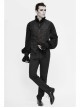 Black Dark Jacquard Chest Plate Buttons Back Lace-up Corner-Shaped Hem Gothic Waistcoat
