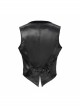 Black Asymmetrical Pleated Splice Velveteen Waist Loop Gothic Waistcoat