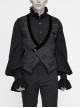 Black Asymmetrical Pleated Splice Velveteen Waist Loop Gothic Waistcoat