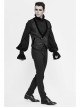 Black Asymmetrical Pleated Splice Velveteen Waist Loop Gothic Waistcoat