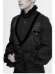 Black Asymmetrical Pleated Splice Velveteen Waist Loop Gothic Waistcoat