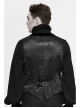 Black Asymmetrical Pleated Splice Velveteen Waist Loop Gothic Waistcoat
