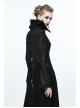 Gothic Big Standing Collar Lace Horn Sleeve Cuff Black Floral Dark Patterned Embroidered Suede Women Dress Coat