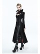 Gothic Big Standing Collar Lace Horn Sleeve Cuff Black Floral Dark Patterned Embroidered Red Suede Women Dress Coat