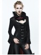 Gothic Big Standing Collar Lace Horn Sleeve Cuff Black Floral Dark Patterned Embroidered Red Suede Women Dress Coat