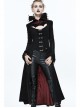 Gothic Big Standing Collar Lace Horn Sleeve Cuff Black Floral Dark Patterned Embroidered Red Suede Women Dress Coat