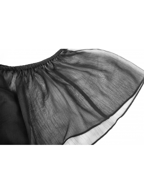 Gothic Female Elegant Black Lace High Waist Chiffon Dress