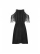 Gothic Female Elegant Black Lace High Waist Chiffon Dress