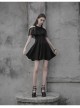 Gothic Female Elegant Black Lace High Waist Chiffon Dress