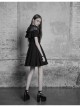Gothic Female Black Lotus Leaf Stitching Lace Dress
