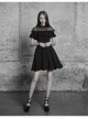 Gothic Female Black Lotus Leaf Stitching Lace Dress