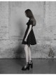Gothic Female Black Lotus Leaf Stitching Lace Dress