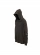 Worn-Out Long Sleeve Elbow Leather Strip Lace-Up Brown Punk Hooded Coarse Knit Sweater