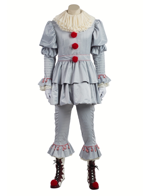 It Pennywise Gray Joker Suit Halloween Cosplay Costume Full Set