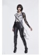 Off White Painted Back Lace-Up Asymmetrical Lace Hem Gothic Waistcoat