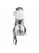 Off White Painted Back Lace-Up Asymmetrical Lace Hem Gothic Waistcoat