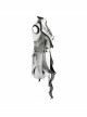 Off White Painted Back Lace-Up Asymmetrical Lace Hem Gothic Waistcoat