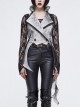 Off White Painted Back Lace-Up Asymmetrical Lace Hem Gothic Waistcoat