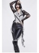 Off White Painted Back Lace-Up Asymmetrical Lace Hem Gothic Waistcoat