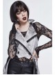 Off White Painted Back Lace-Up Asymmetrical Lace Hem Gothic Waistcoat