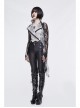 Off White Painted Back Lace-Up Asymmetrical Lace Hem Gothic Waistcoat
