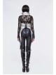 Off White Painted Back Lace-Up Asymmetrical Lace Hem Gothic Waistcoat