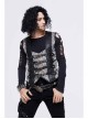 Silver Jacquard Splice Black Heat Seal Backing Chest Loop Back Lace-Up Punk Waistcoat