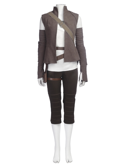 Star Wars The Last Jedi Rey Halloween Cosplay Costume Brown Vest Suit Full Set