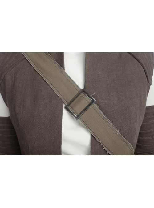 Star Wars The Last Jedi Rey Halloween Cosplay Costume Brown Vest Suit Full Set