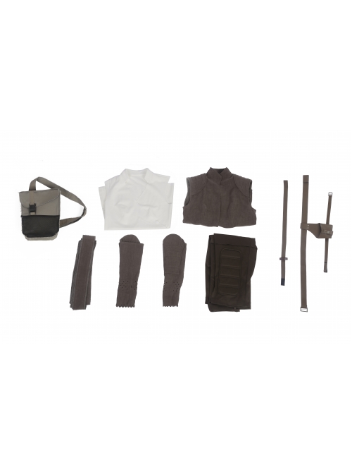 Star Wars The Last Jedi Rey Halloween Cosplay Costume Brown Vest Suit Full Set