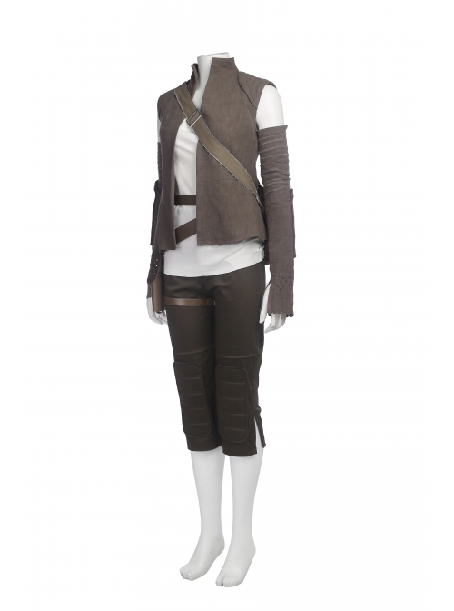 Star Wars The Last Jedi Rey Halloween Cosplay Costume Brown Vest Suit Full Set