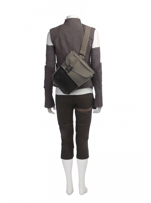 Star Wars The Last Jedi Rey Halloween Cosplay Costume Brown Vest Suit Full Set
