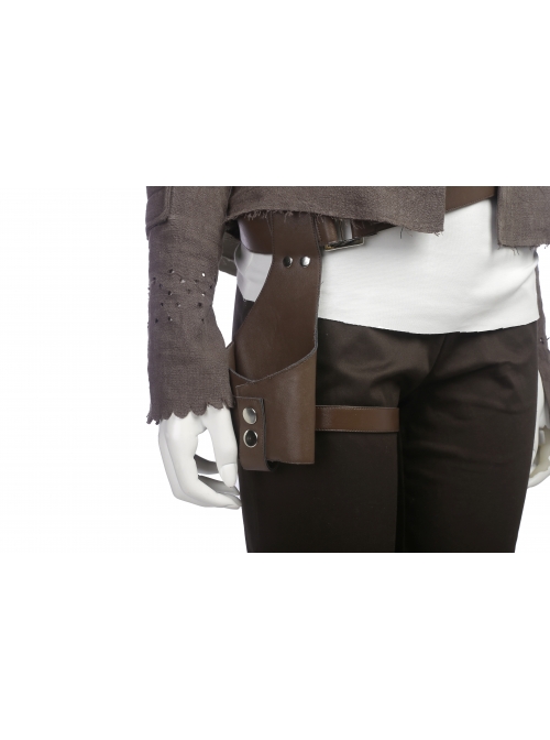 Star Wars The Last Jedi Rey Halloween Cosplay Costume Brown Vest Suit Full Set