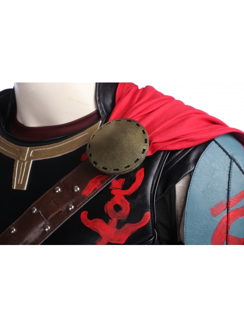 Thor Ragnarok Thor Odinson Black Vest Battle Suit Halloween Cosplay Costume Full Set