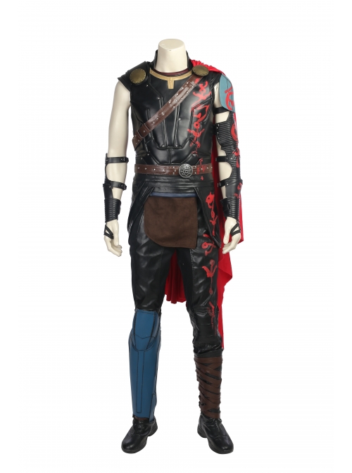 Thor Ragnarok Thor Odinson Black Vest Battle Suit Halloween Cosplay Costume Full Set