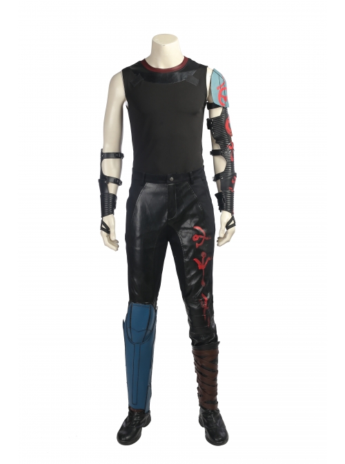 Thor Ragnarok Thor Odinson Black Vest Battle Suit Halloween Cosplay Costume Full Set