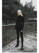 Turtleneck Collect Waist Lace-Up Black Gothic Skinny Bottoming Shirt