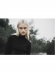 Turtleneck Collect Waist Lace-Up Black Gothic Skinny Bottoming Shirt