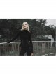 Turtleneck Collect Waist Lace-Up Black Gothic Skinny Bottoming Shirt
