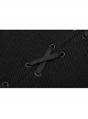 High Collar Chest Crossover Ribbon Small Horn Sleeve Black Short Skinny Gothic Shirt
