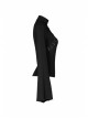 Mock Neck Chest Lace Lace-Up Horn Sleeve Black Skinny Gothic T-Shirt