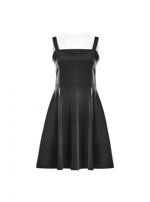 Gothic Female Black Lace Up Chiffon Slip Dress