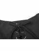 Gothic Female Black Lace Up Chiffon Slip Dress